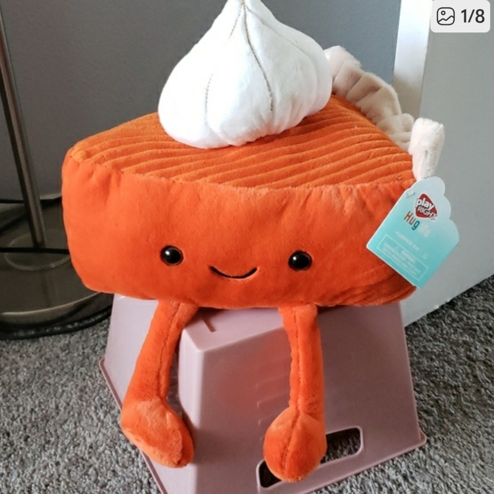Kids Hug Me Pumpkin Pie Slice 10.5" Plush Stuffed Animal NEW WITH TAGS